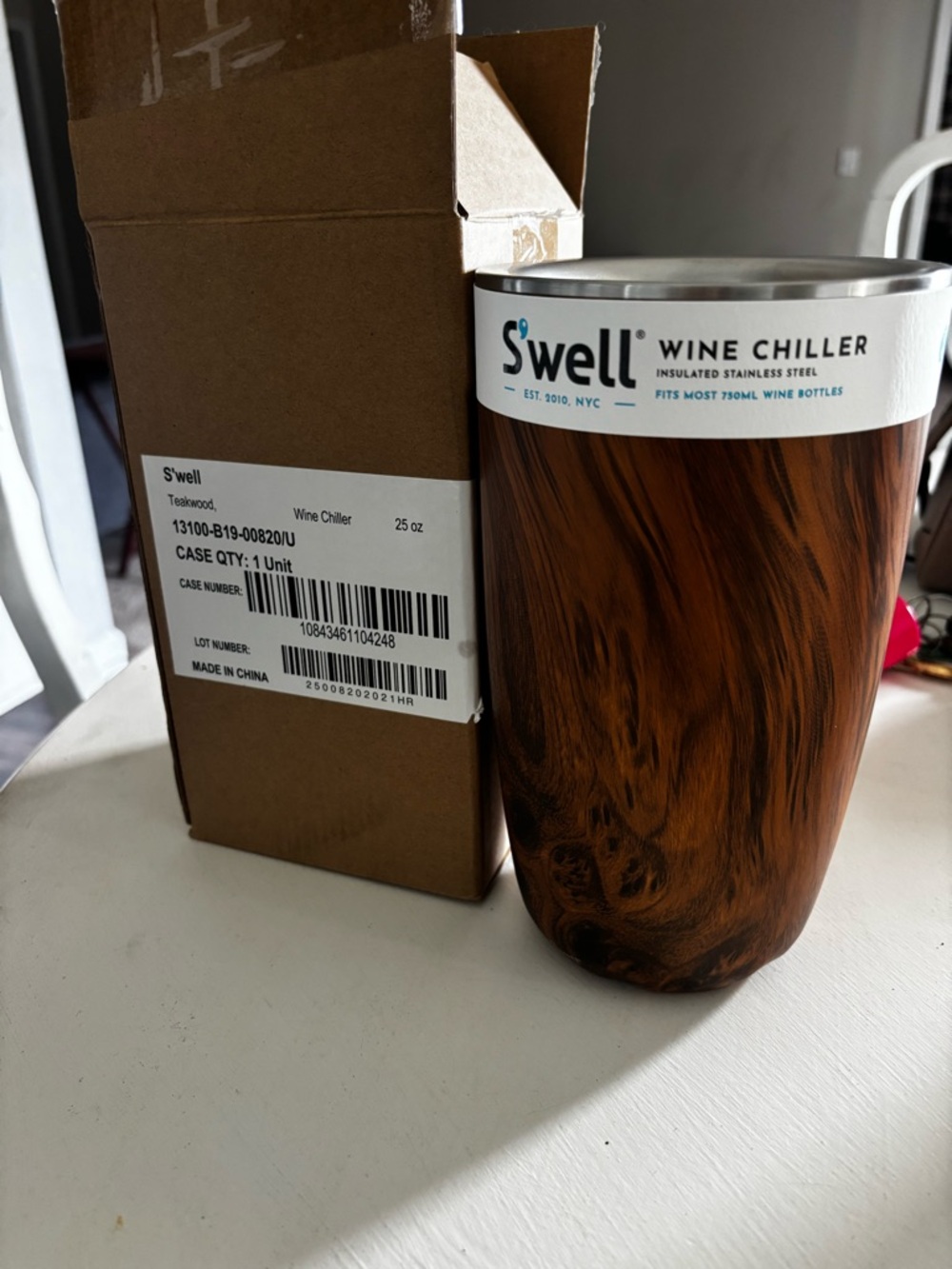S'well Teakwood Wine Chiller